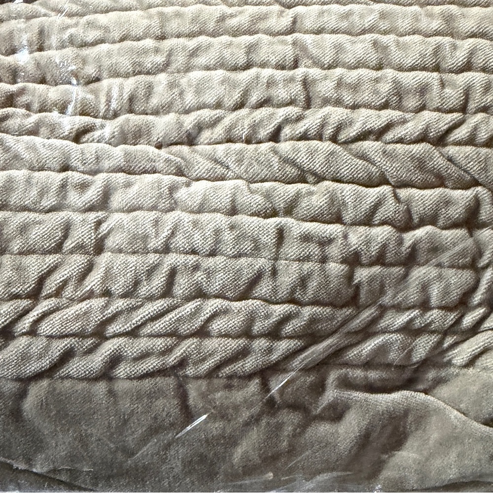 Pottery Barn Velvet Channel Quilt in Brownstone KING